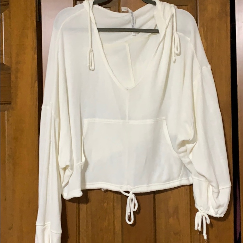 Free people white hoodie
